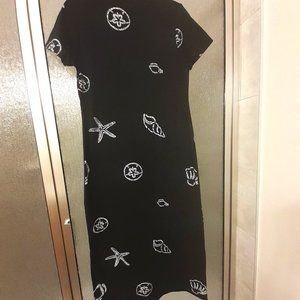 Casual Corner Black-White Long Dress